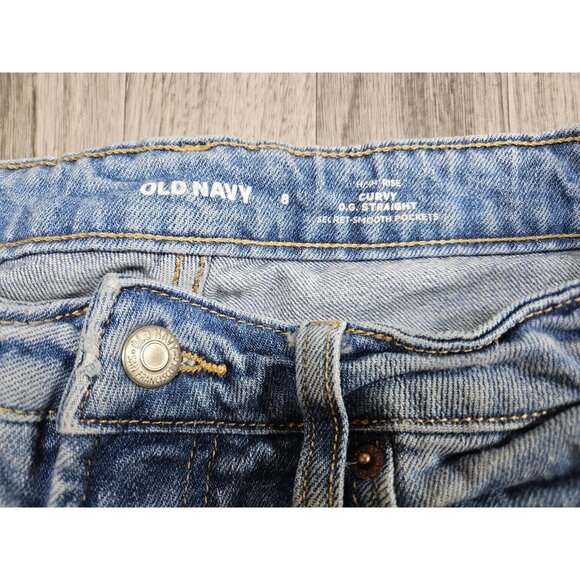 (3/$35) Old Navy Jeans Womens 8 Curvy O.G. Straight Secret Smooth Distressed - Picture 4 of 10